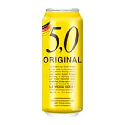 Пиво 5.0 Original Weiss светлое нефильтрованное пшеничное 5% 500мл