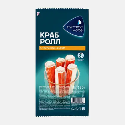 Крабовые палочки Русское море с творожным сыром охлажденные 180г