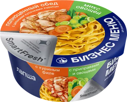Изображение товара Лапша Бизнес меню с куриным филе приправами и овощами 110г