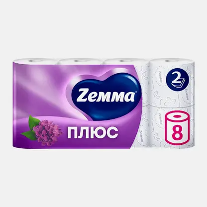 Туалетная бумага Zewa Плюс Сирень 2 слоя 8 рулонов в ассортименте