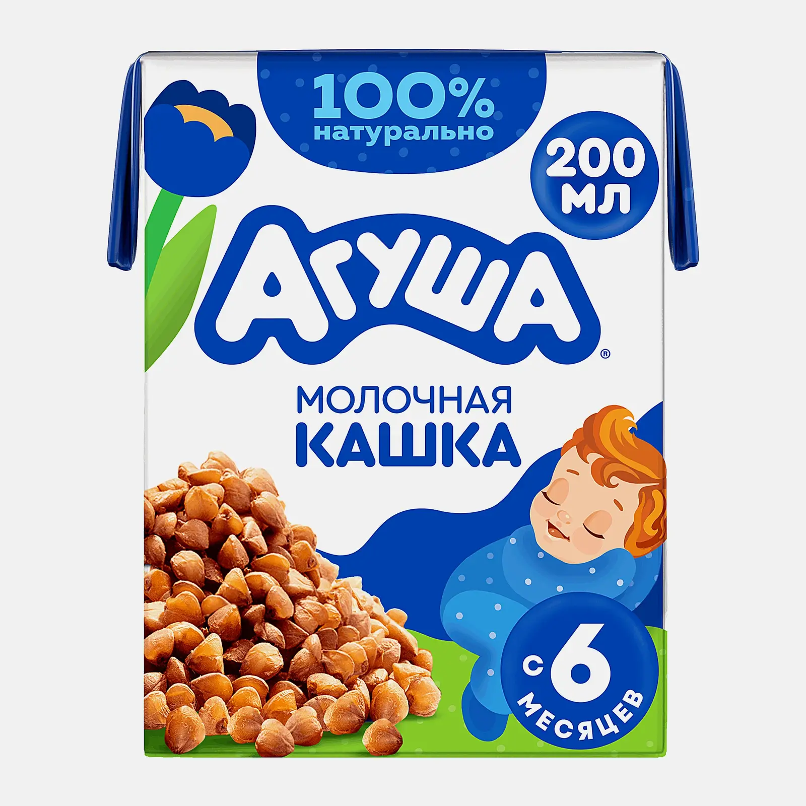 Изображение товара Каша Агуша Засыпай-ка молочно-гречневая 2.5% 200мл