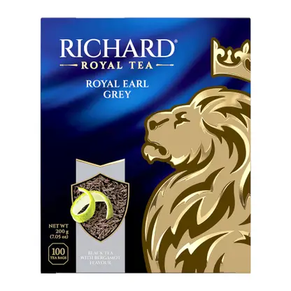 Изображение товара Чай черный Richard Earl Grey цейлон с ароматом бергамота 100 пакетов