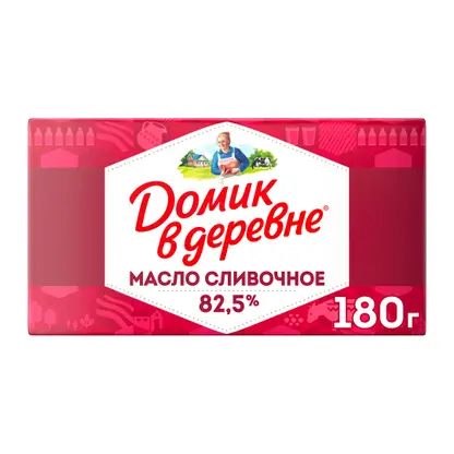 Изображение товара Масло сливочное Домик в деревне Отборное 82.5% 180г