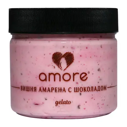 Изображение товара Мороженое молочное вишня Амарена с шоколадом Amore 300мл
