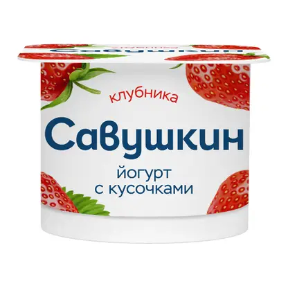 Изображение товара Йогурт Савушкин клубника 2% 120г Изображение товара Йогурт Савушкин клубника 2% 120г