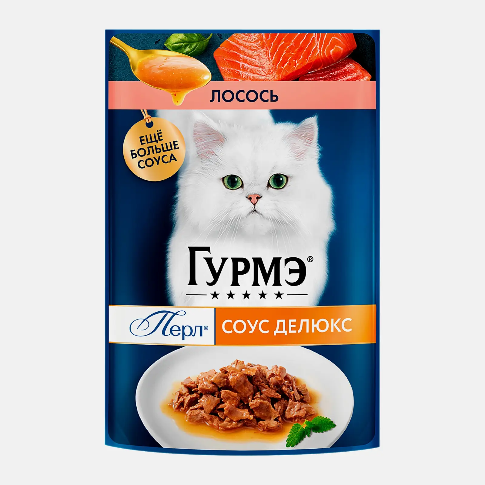 Влажный корм для кошек Перл соус де-люкс лосось Гурмэ 75г Влажный корм для кошек Перл соус де-люкс лосось Гурмэ 75г