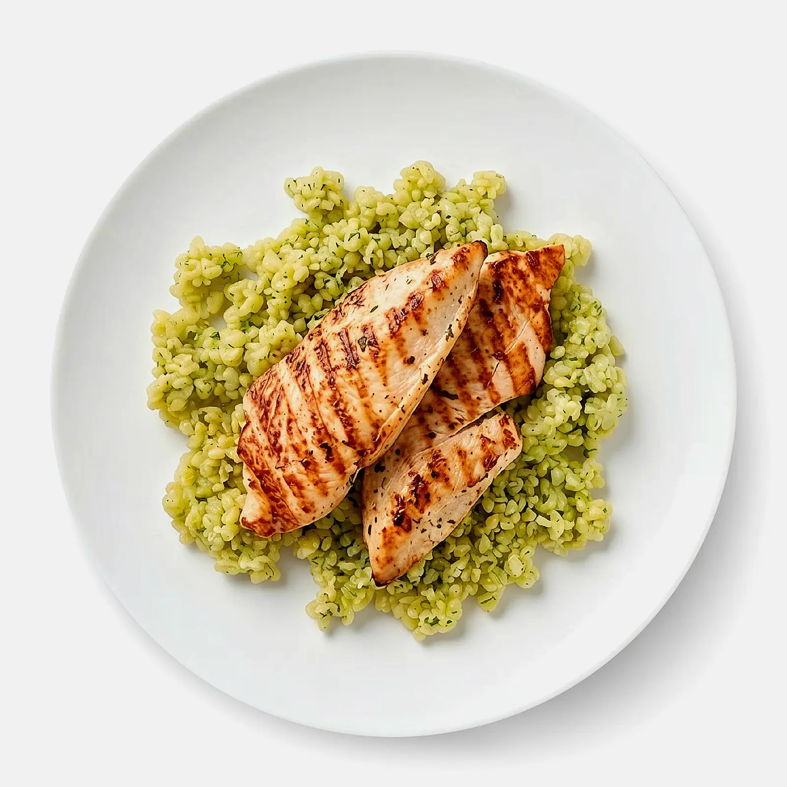 Изображение товара Куриное филе с булгуром в сырном соусе и песто 220г готовое блюдо