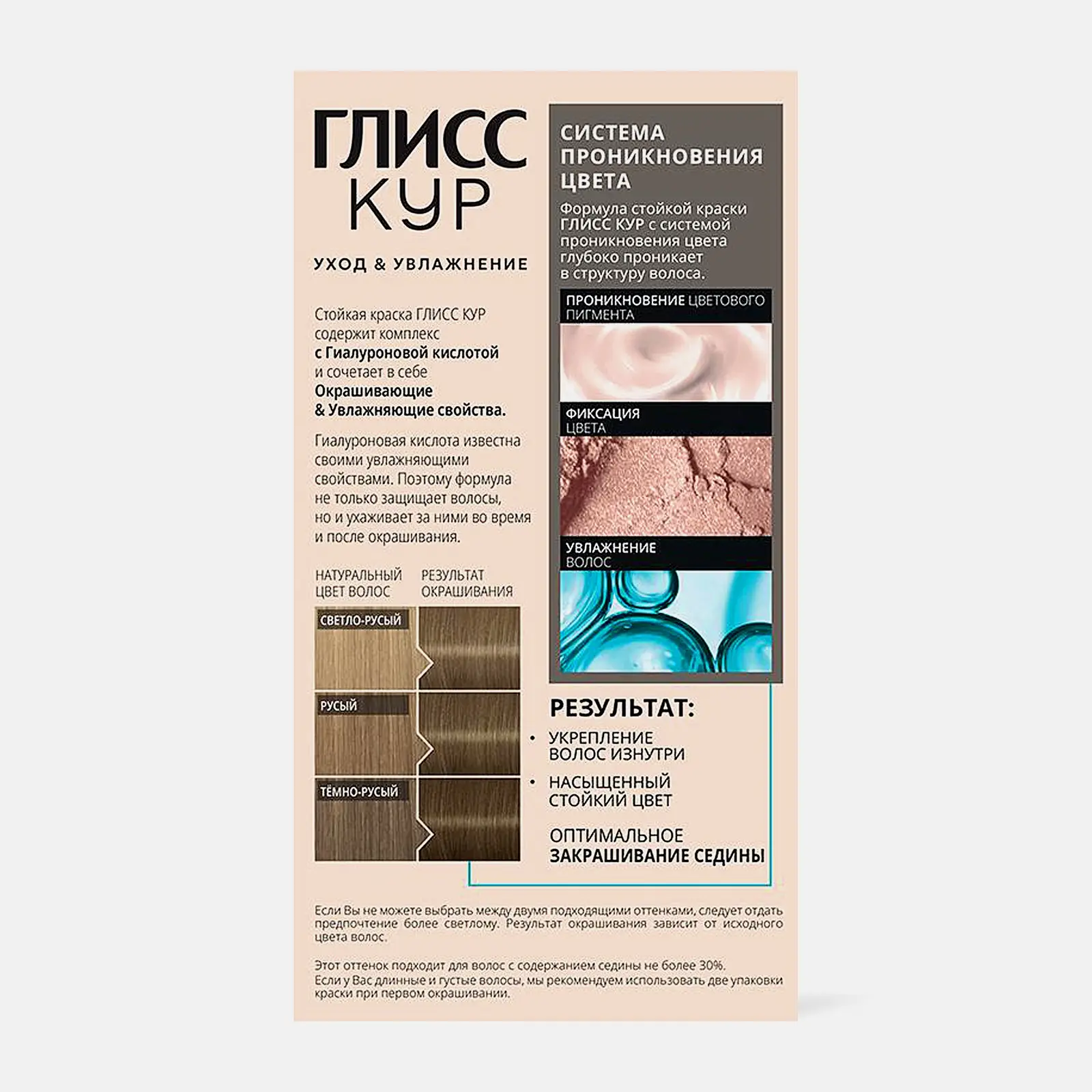 Стойкая краска для волос Глисс Кур Уход & Увлажнение профессиональная 8-1 Холодный пепельно-русый