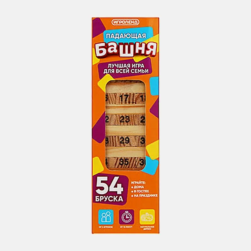 Игра настольная Падающая башня Игрoленд в ассортименте