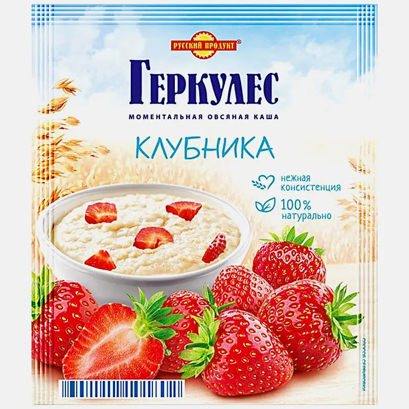 Каша Геркулес овсяная с клубникой 35г - фото 3 Каша Геркулес овсяная с клубникой 35г - фото 3