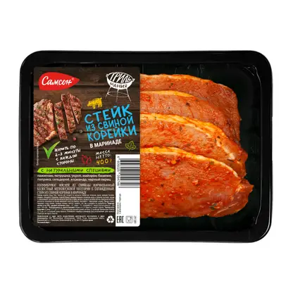 Изображение товара Стейк Самсон из свиной корейки в маринаде 400г