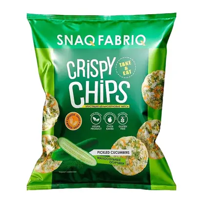 Изображение товара Чипсы цельнозерновые со вкусом малосольных огурчиков Snaq Fabriq 50г