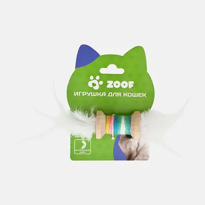 Игрушка для кошек Катушка с пером в ассортименте