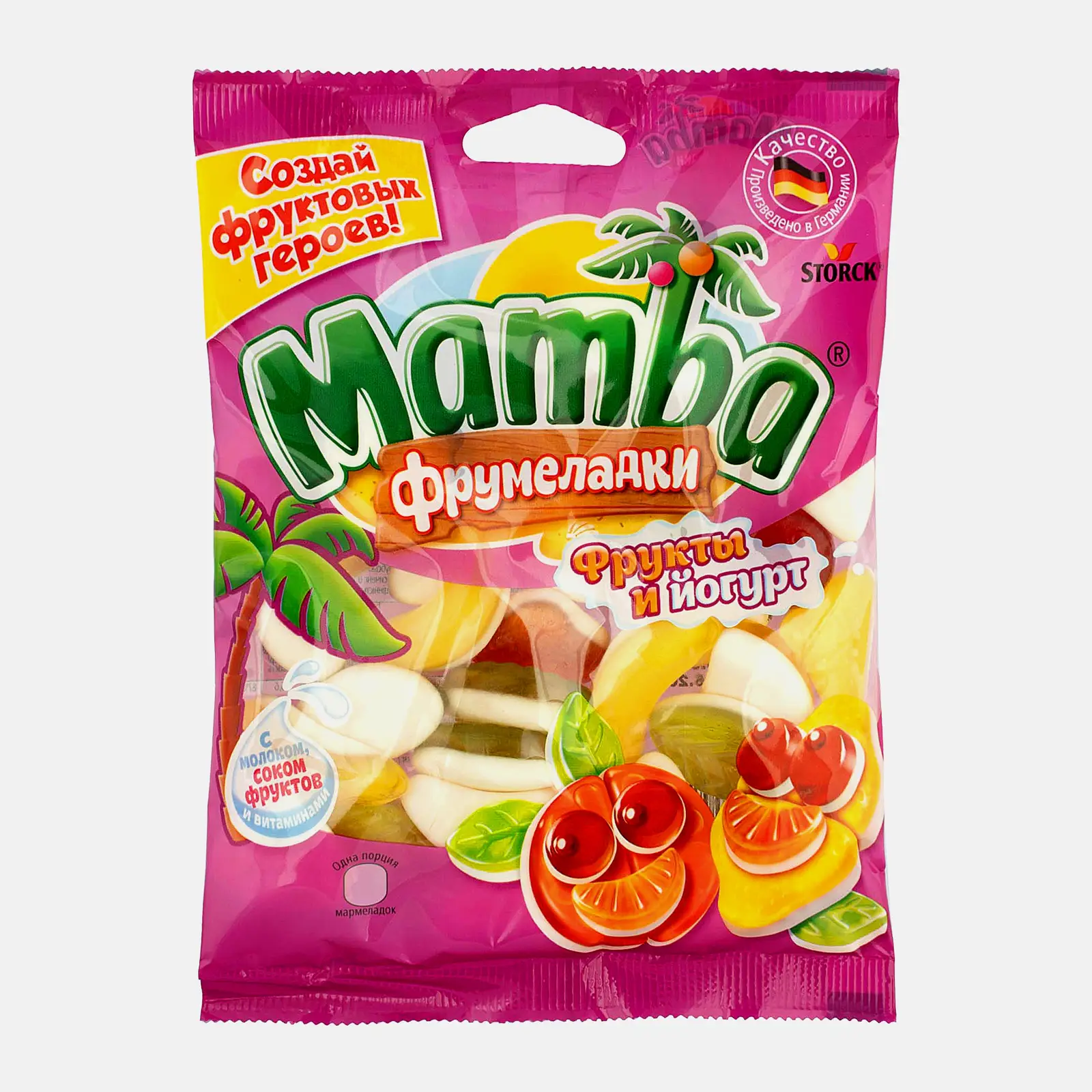 Мармелад Жевательный фрукты и йогурт Mamba 140г Мармелад Жевательный фрукты и йогурт Mamba 140г