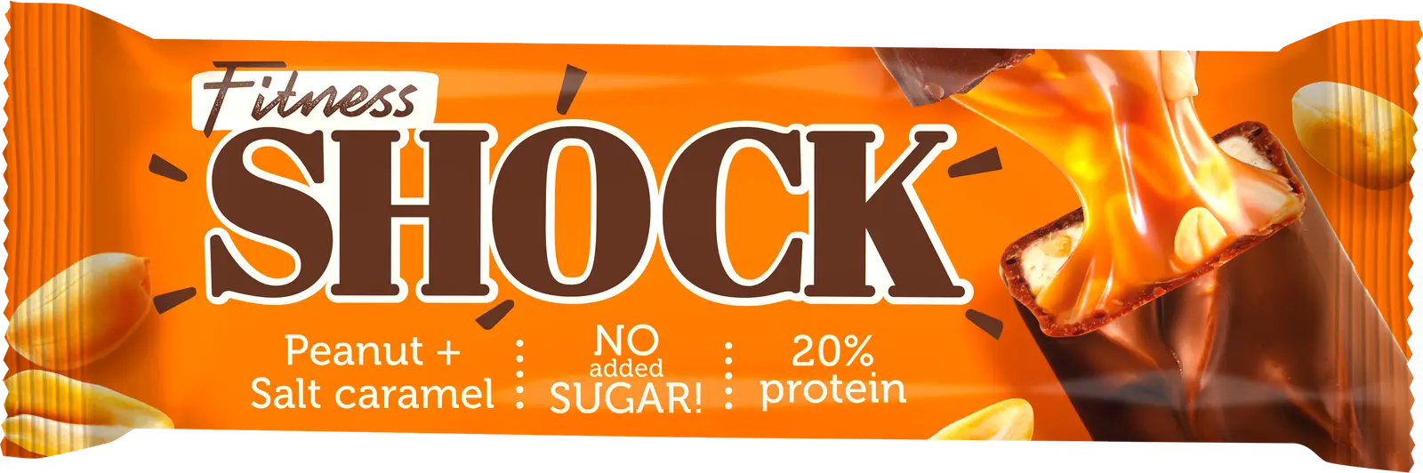 Изображение товара Батончик глазированный Fitnes Shock Карамель 50г