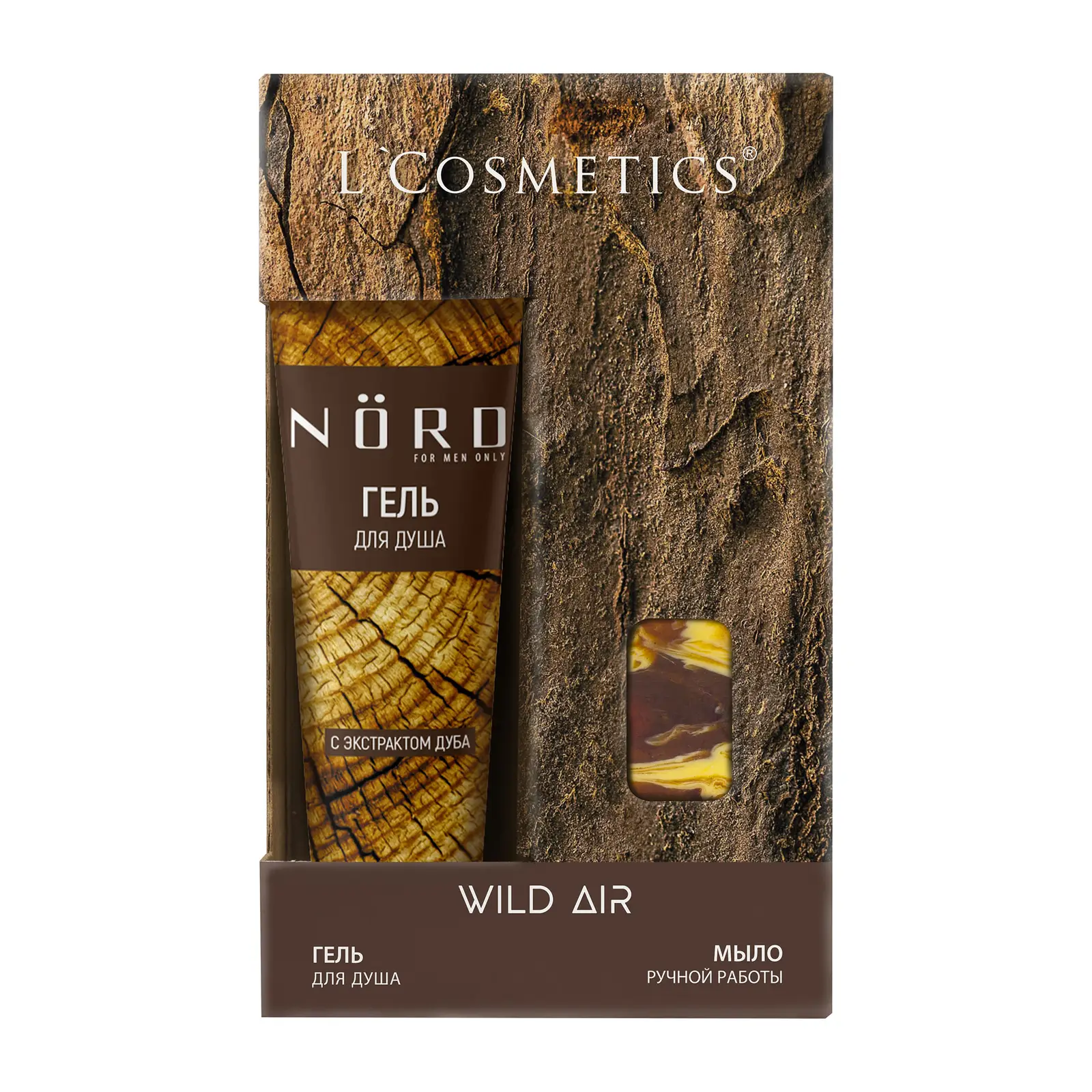 Подарочный набор L Cosmetics Wild Air Гель для душа Wood 200мл + Мыло Wood 80г