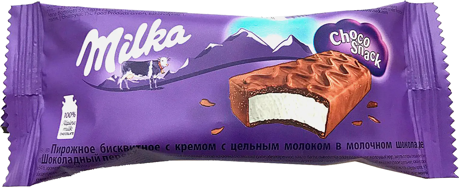 Пирожное бисквитное с кремом цельное молоко Milka 29г