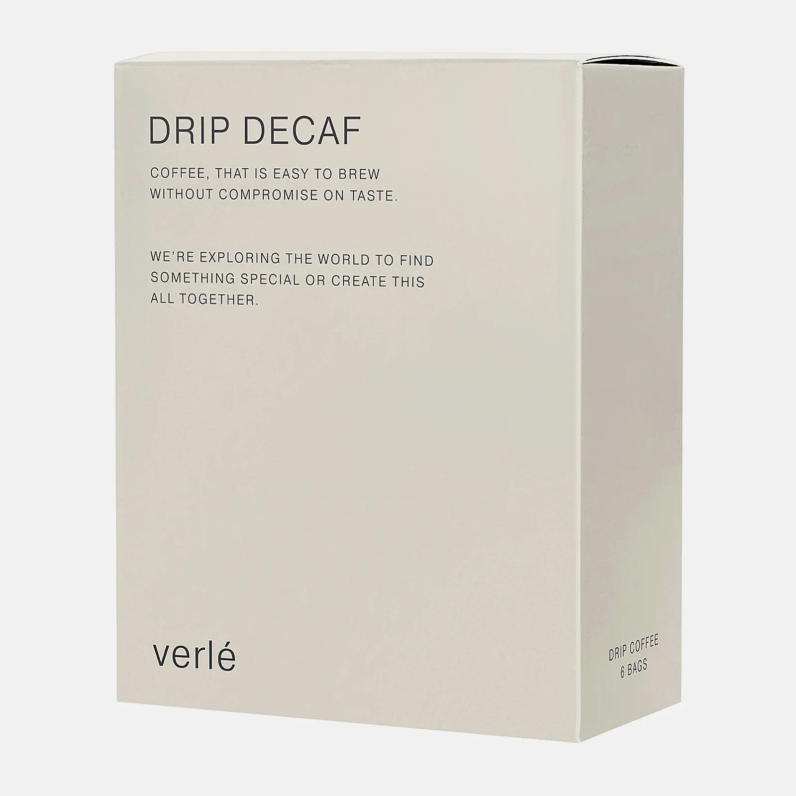 Изображение товара Молотый кофе Decaf в дрип-пакетах Verle 6 шт ароматный и без кофеина