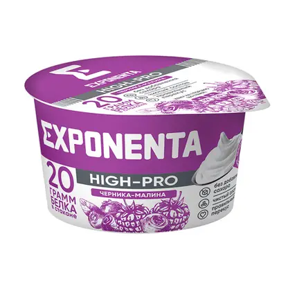 Изображение товара Продукт кисломолочный Exponenta High-Pro Черника-малина высокобелковый обезжиренный 160г Изображение товара Продукт кисломолочный Exponenta High-Pro Черника-малина высокобелковый обезжиренный 160г