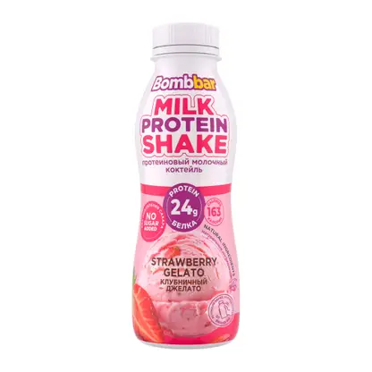 Изображение товара Коктейль протеиновый Клубничный джелато Bombbar 0.2% 350г