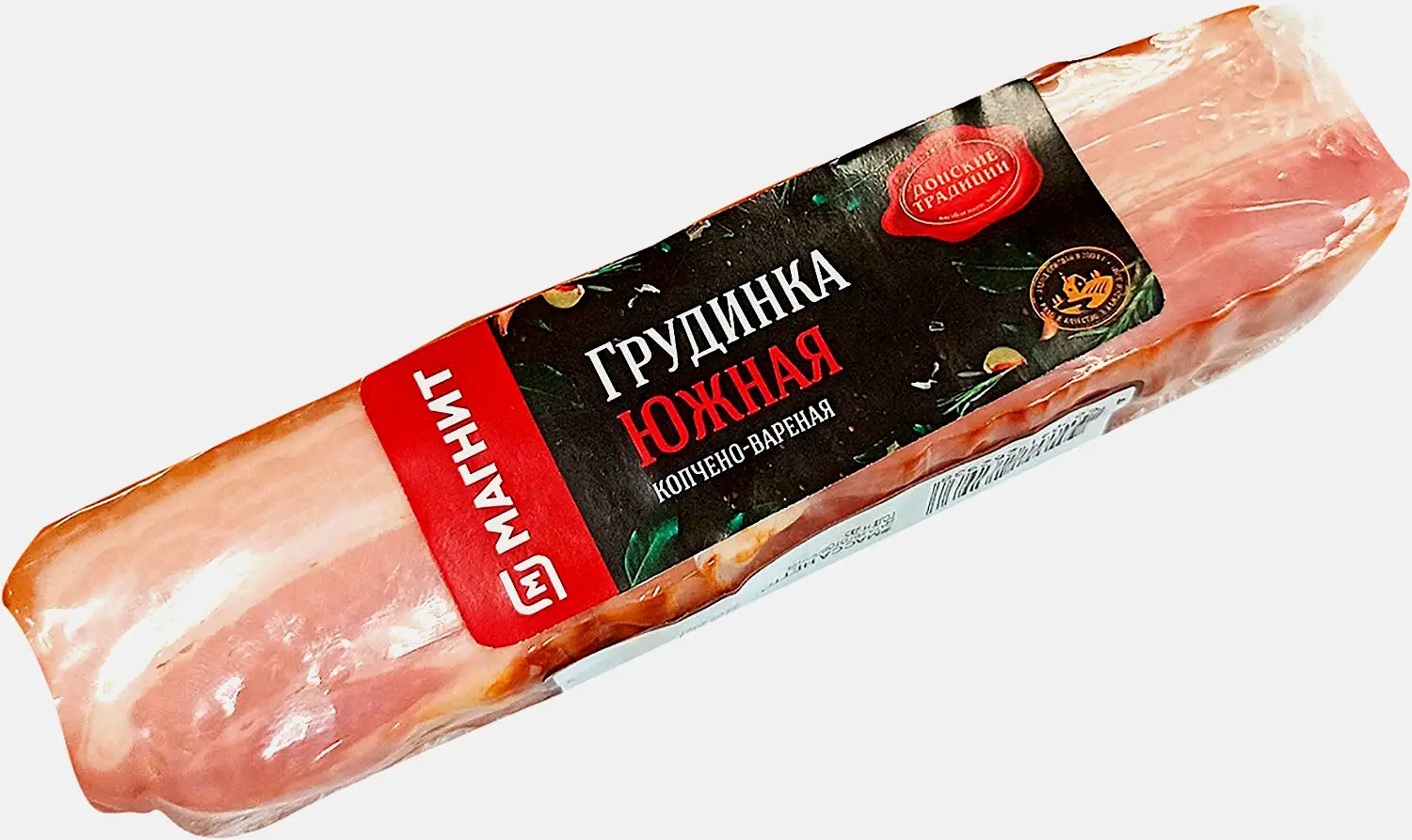 Грудинка Донские Традиции Магнит южная копчено-вареная 350г