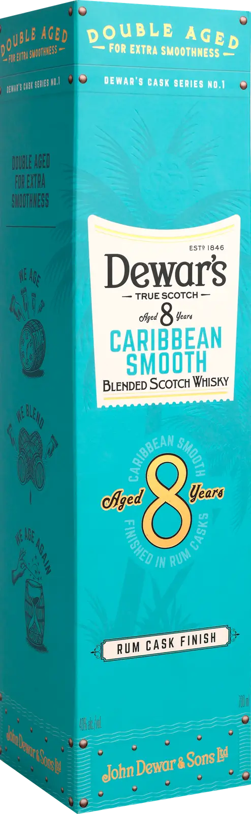Изображение товара Виски Dewar's 8 Years Caribbean Smooth 700 мл, фруктовый тропический вкус