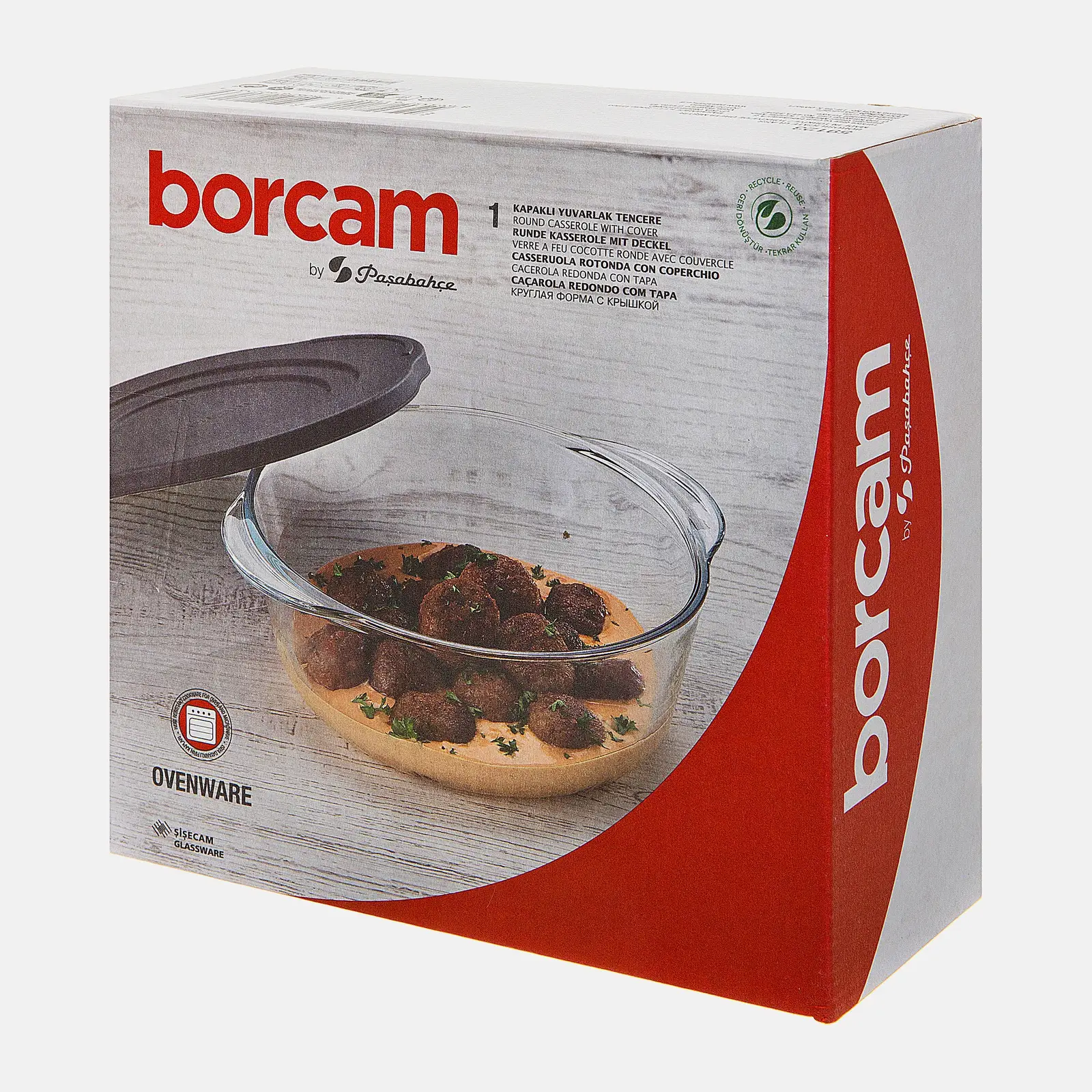 Кастрюля для запекания c пластиковой крышкой 1.45л Borcam - фото 3