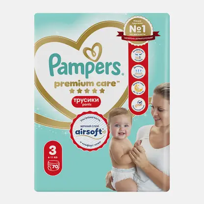 Подгузники-трусики Pampers Premium Care Pants №3 6-11кг 70шт