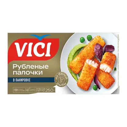 Изображение товара Рыбные палочки Vici Premium в панировке филе-кусочки 250г