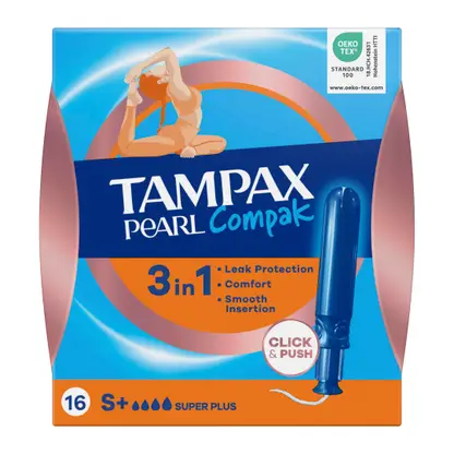 Изображение товара Тампон Tampax Compak Pearl Super Plus 16шт