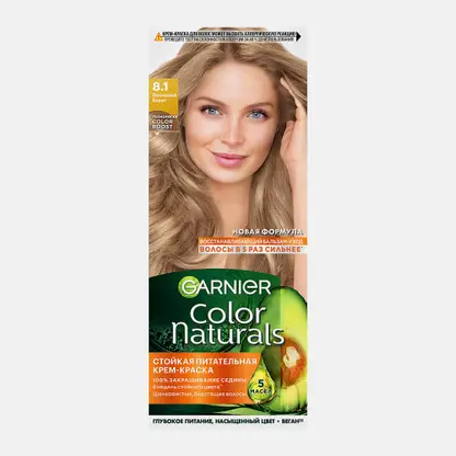 Стойкая крем-краска для волос Garnier Color Naturals питательная оттенок 8.1 Песчаный берег