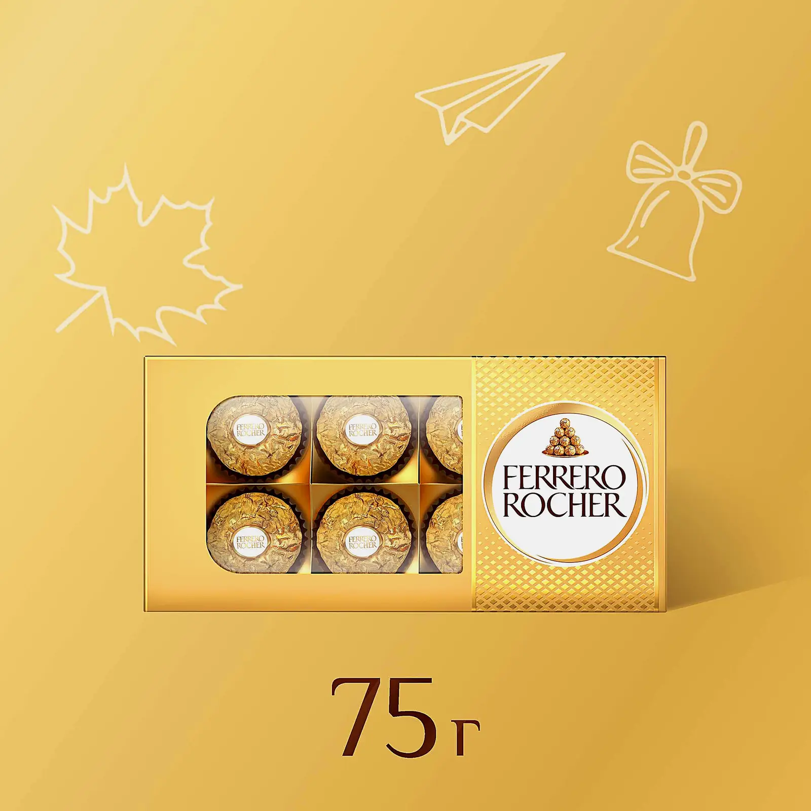 Конфеты Ferrero Rocher из молочного шоколада с начинкой из крема и лесного ореха 75г - фото 2 Конфеты Ferrero Rocher из молочного шоколада с начинкой из крема и лесного ореха 75г - фото 2