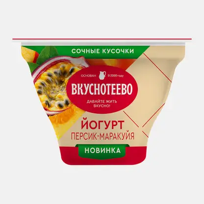 Йогурт персик-маракуйя Вкуснотеево 2.7% 130г