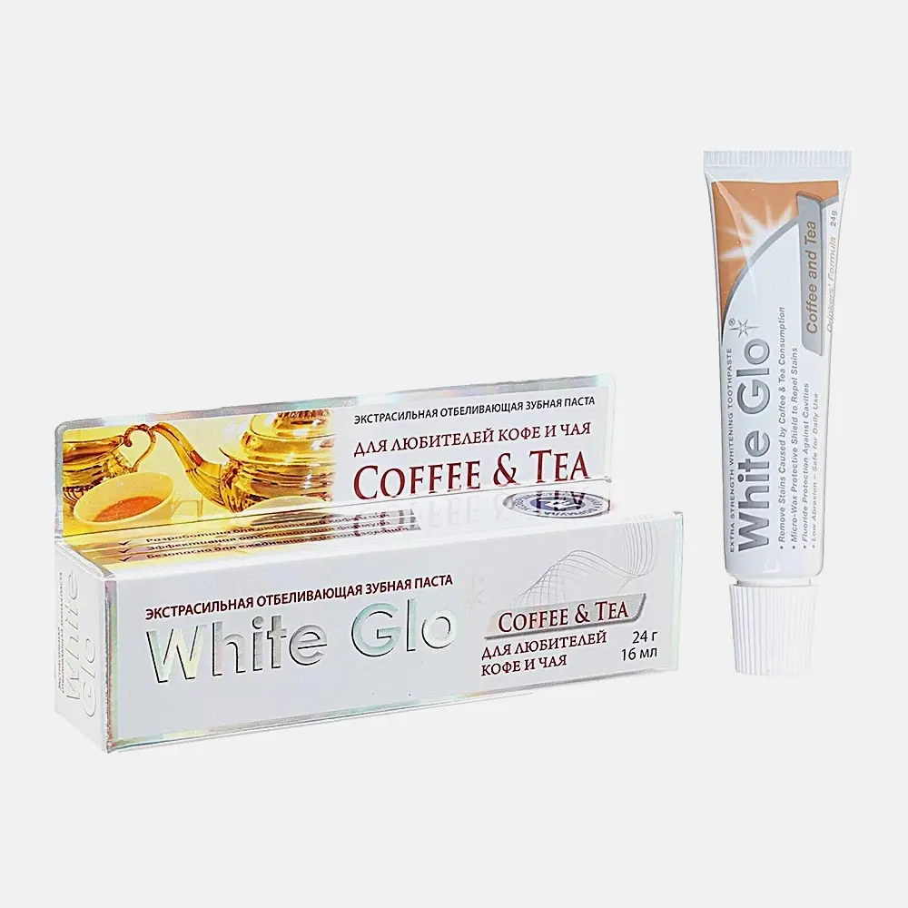 Отбеливающая зубная паста для любителей кофе и чая White Glo 24г - фото 2