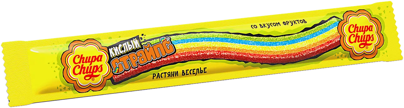 Изображение товара Мармелад Stripes с фруктовым вкусом Chupa Chups 10г жевательный десерт