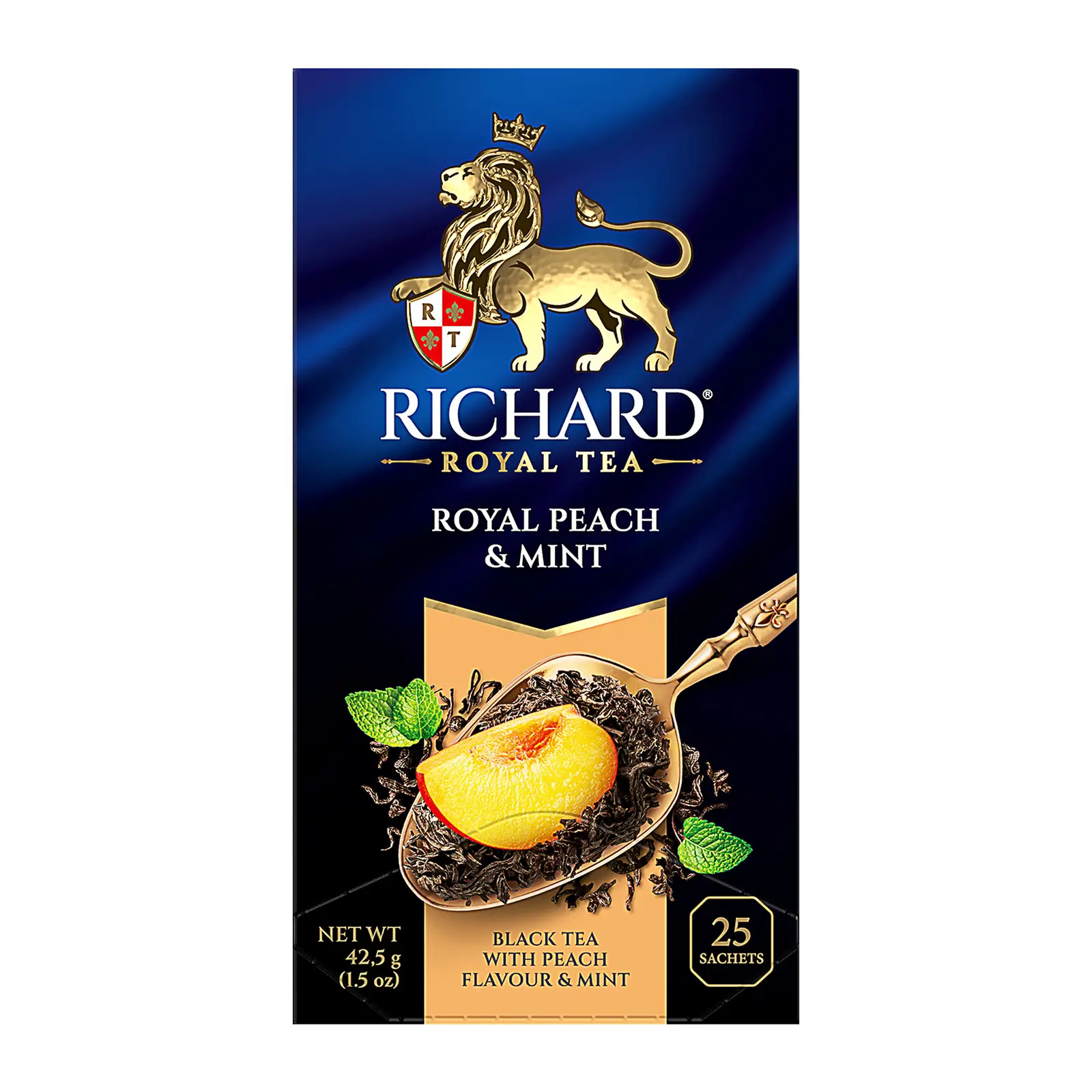 Изображение товара Чай черный Richard Peach&Mint байховый 25 пакетов по 42. 5 г - ароматизированный индийский чай