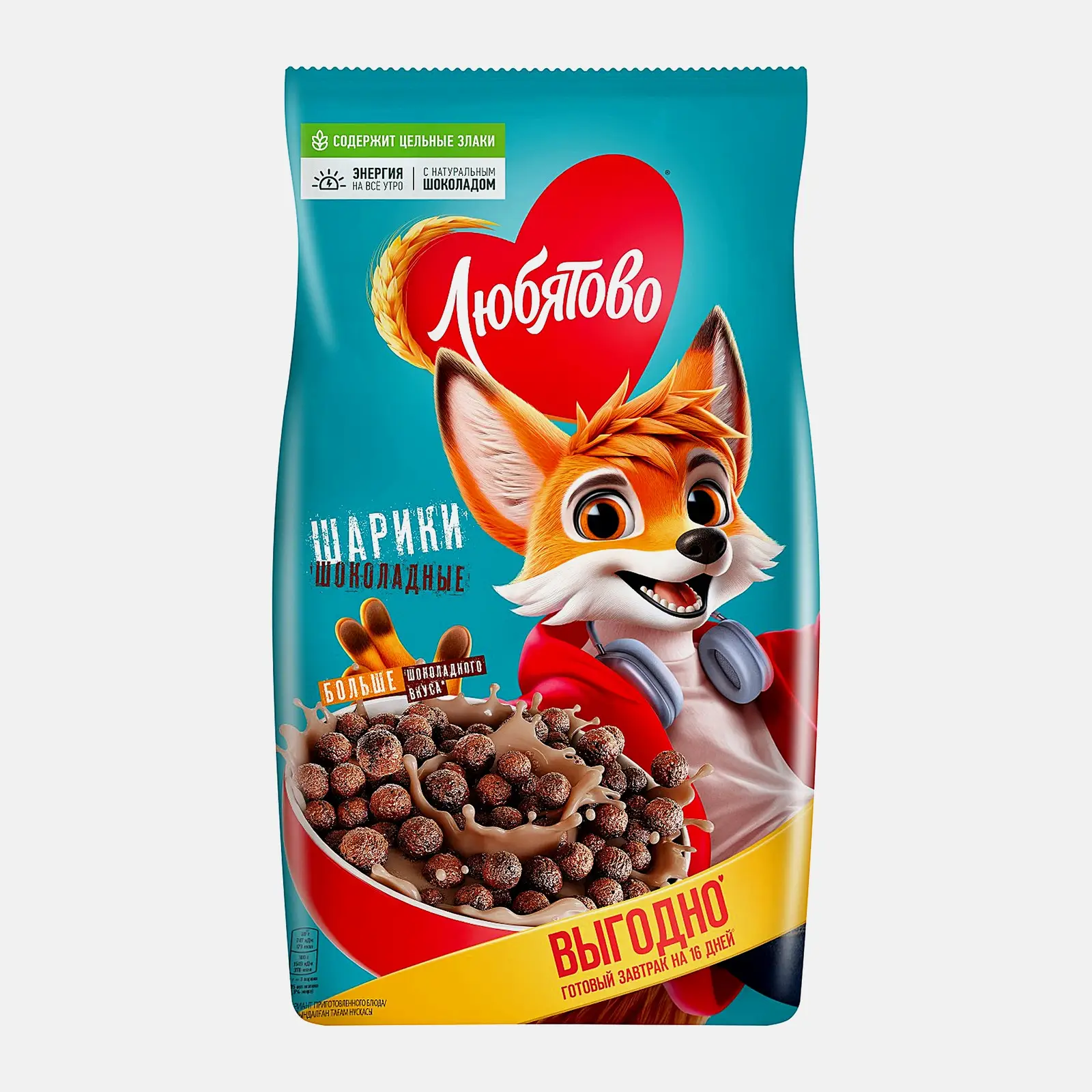 Изображение товара Любятово Шарики шоколадные 500г - вкусный завтрак и перекус для всей семьи