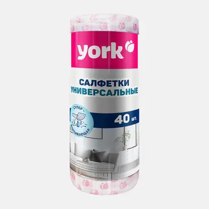 Салфетки York вискозные рулонные Тюльпан 40шт 25*40см