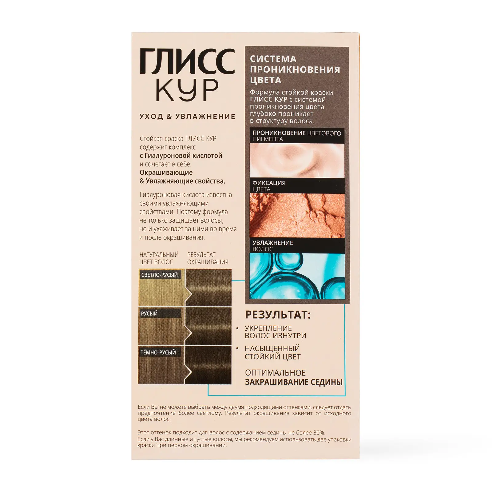 Стойкая краска для волос Глисс Кур Уход & Увлажнение профессиональная 8-1 Холодный пепельно-русый