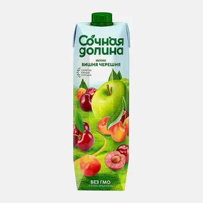 Сок яблоко вишня и черешня Сочная Долина 950мл