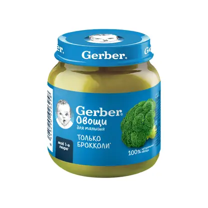 Изображение товара Пюре Gerber Брокколи с 4 месяцев 125г натуральное овощное питание