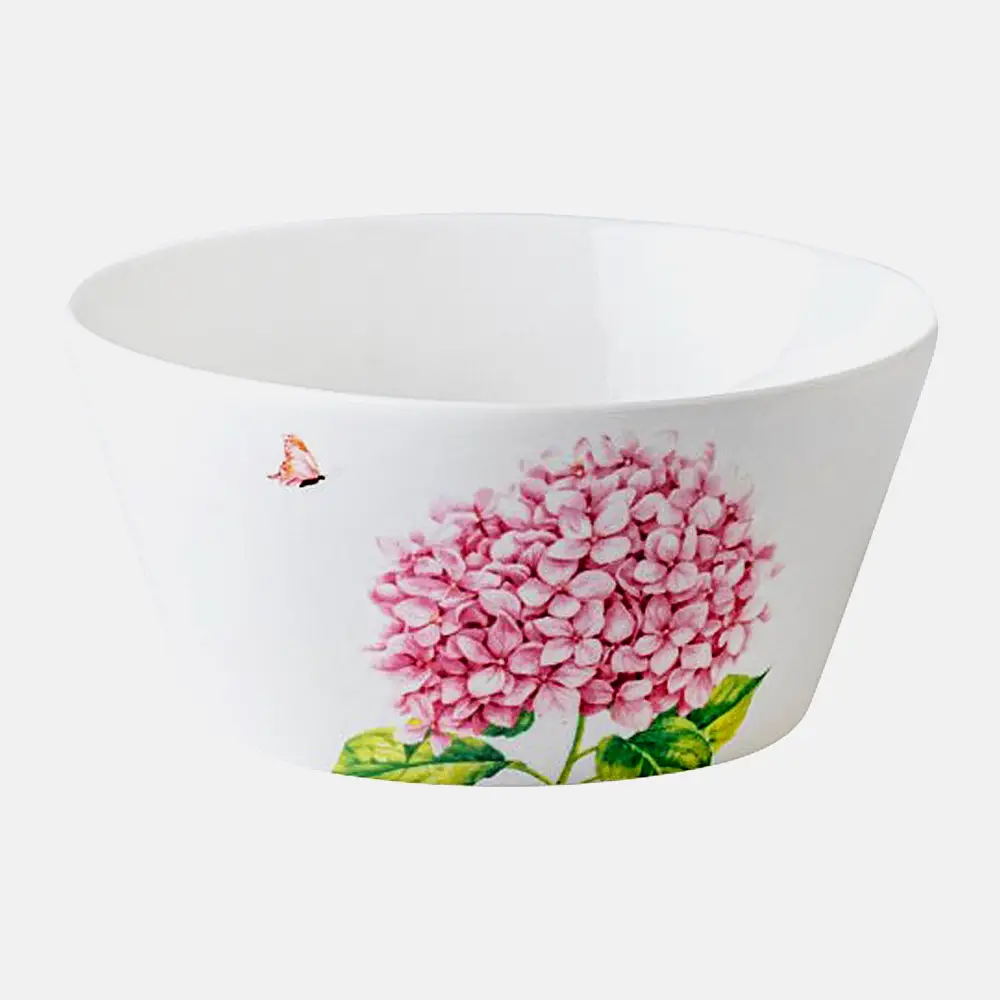 Салатник фарфоровый белый Гортензия 14см
