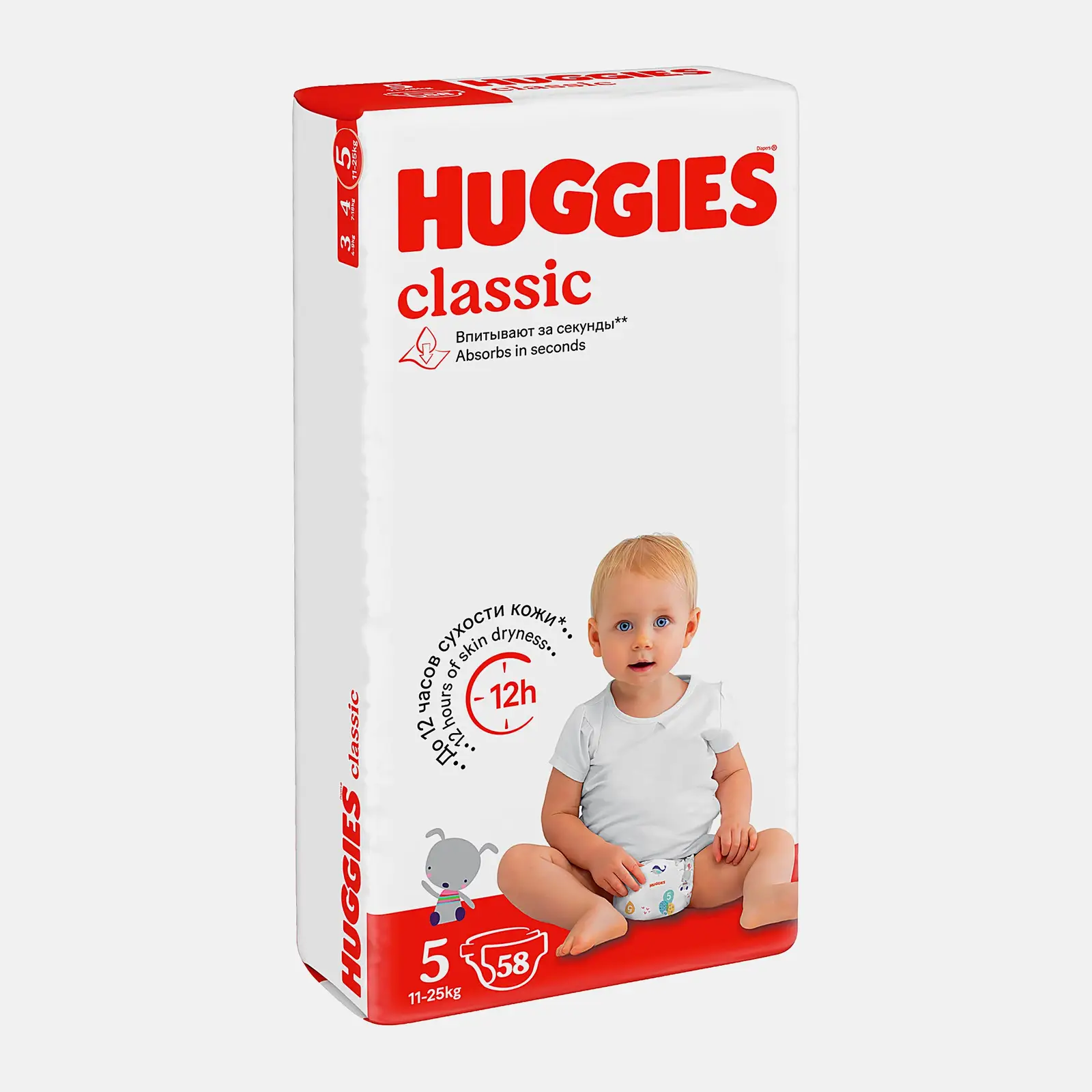 Подгузники №5 11-25кг Huggies Classic 58шт - фото 2