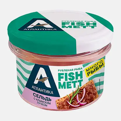 Сельдь Атлантика FishMett рубленная с крымским лучком 170г