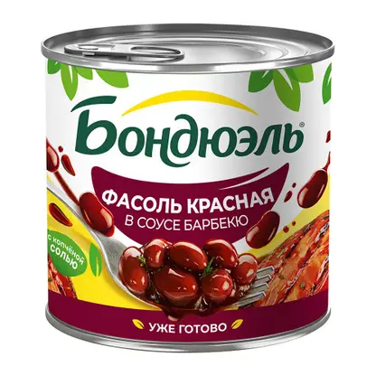 Изображение товара Фасоль красная в томатном соусе Барбекю Бондюэль 400г