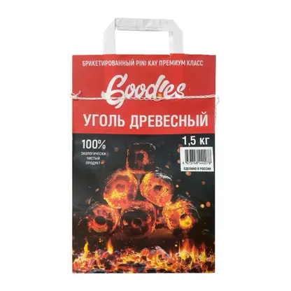 Изображение товара Древесноугольные брикеты Пини Кей 1.5кг экологичный уголь для гриля и камина