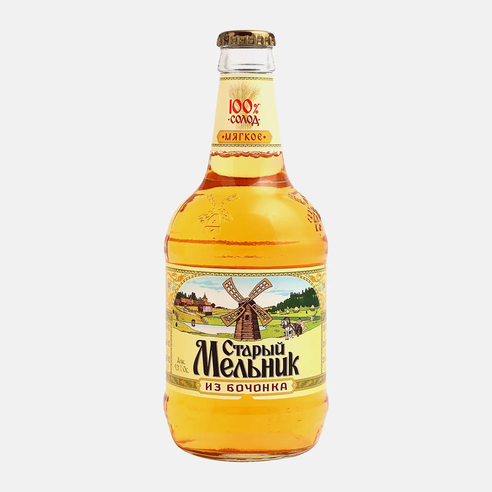 Изображение товара Пиво Старый Мельник Бочковое мягкое светлое 4.3% 450мл