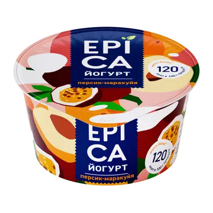 Изображение товара Йогурт Epica Персик-маракуйя 4.8% 130г