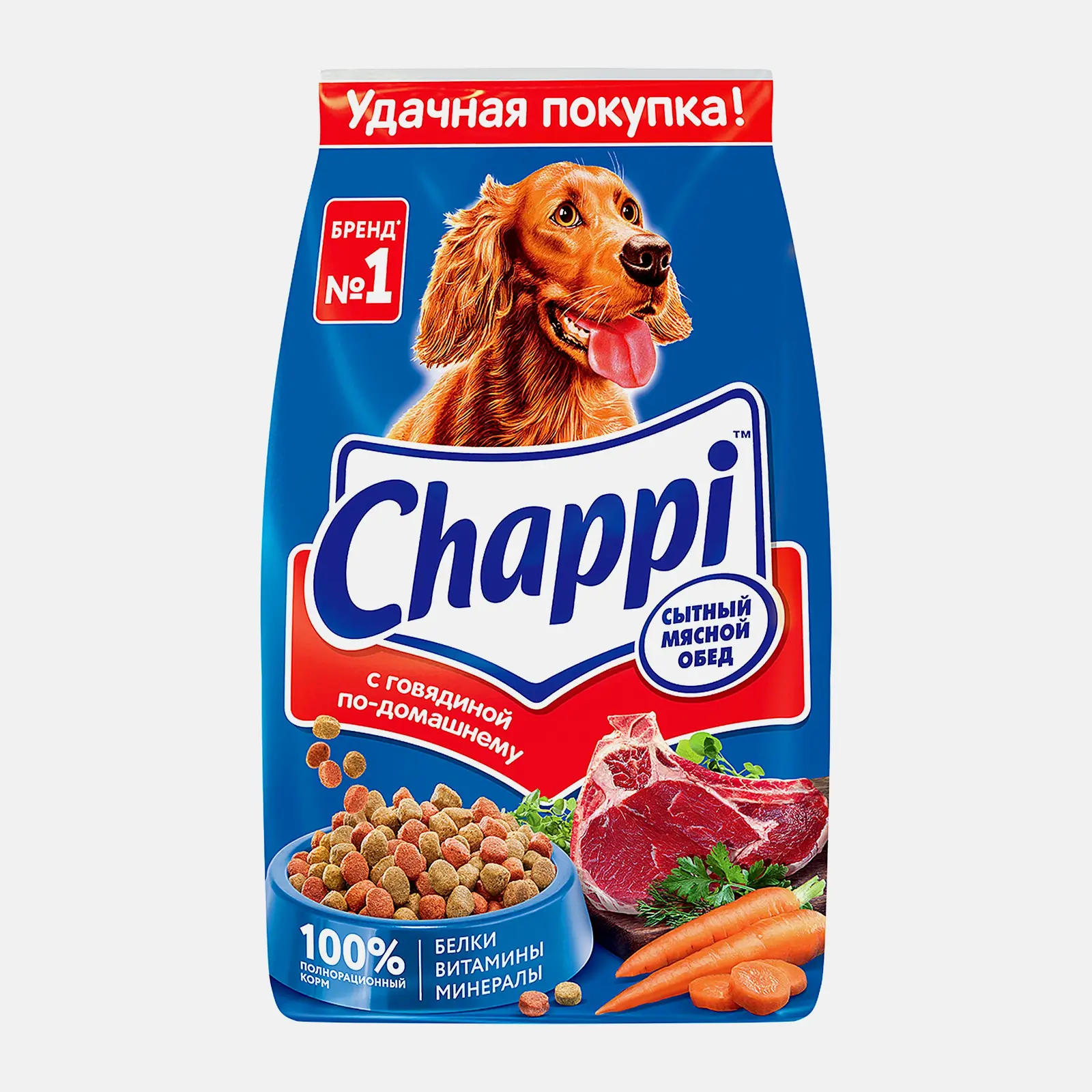 Сухой корм для собак Chappi Сытный мясной обед с говядиной по-домашнему 2.5кг