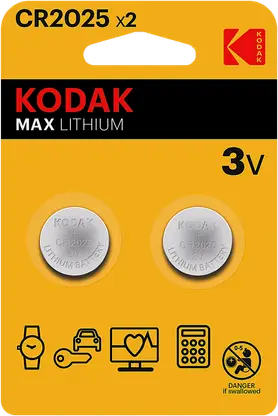 Батарейки Kodak Max Lithium CR2025 2шт